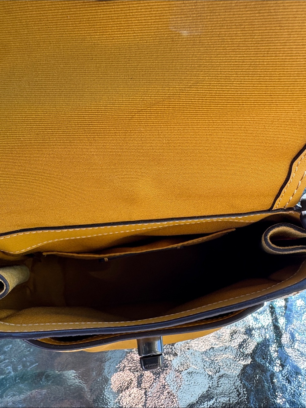 Coach Yellow Mini Leather Top-Handle Backpack - Picture 10 of 16